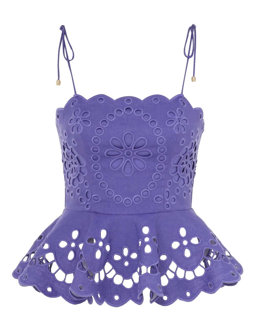 Pop Embroidered Scallop Top