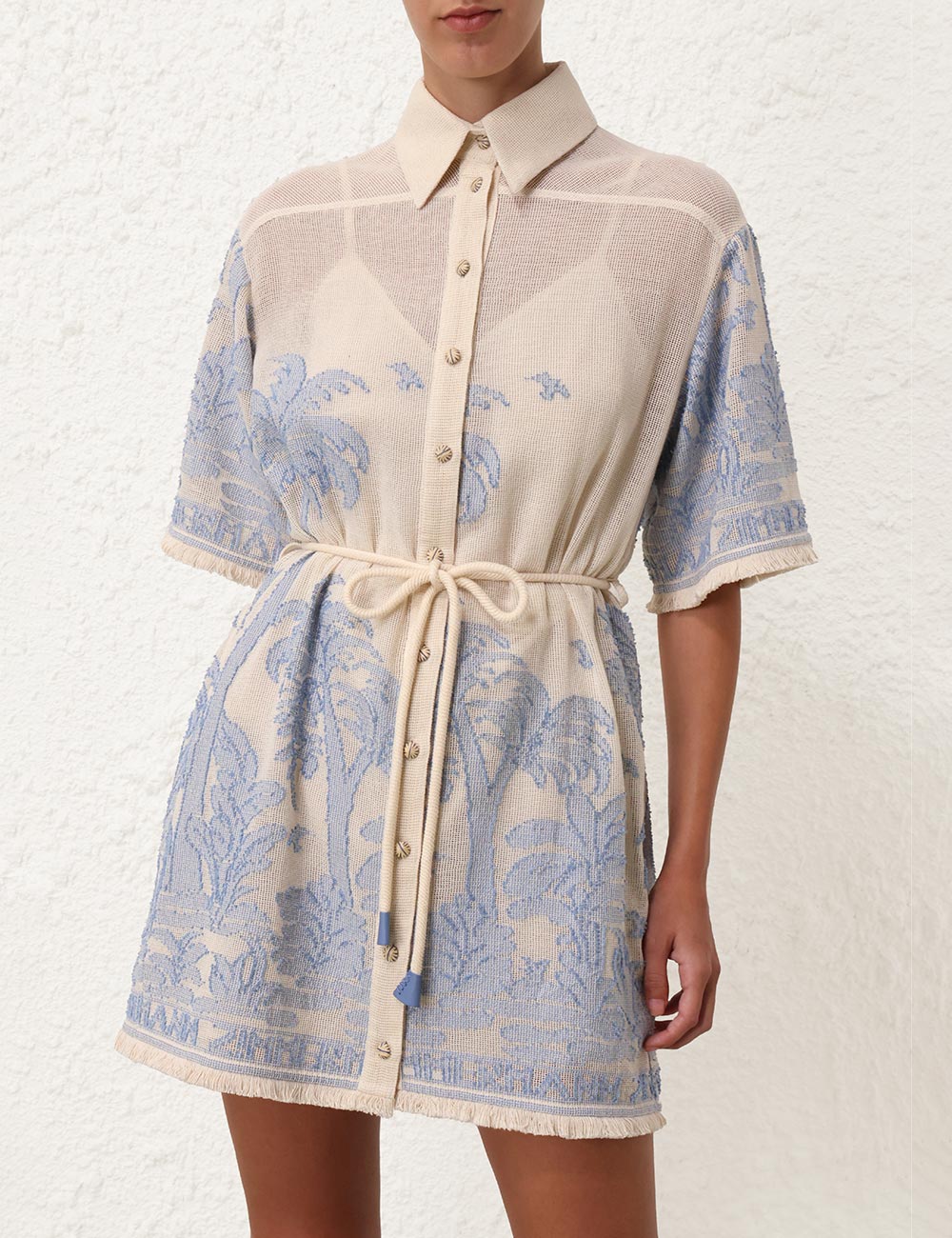 Ottie Palm Shirt Dress