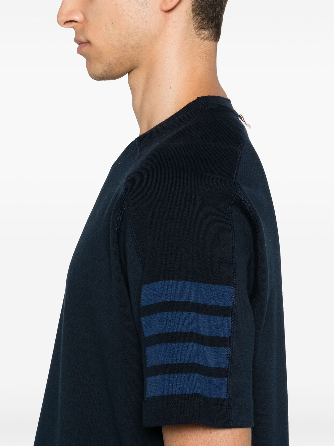 Short Sleeve Tee With 4 Bar Stripe Men