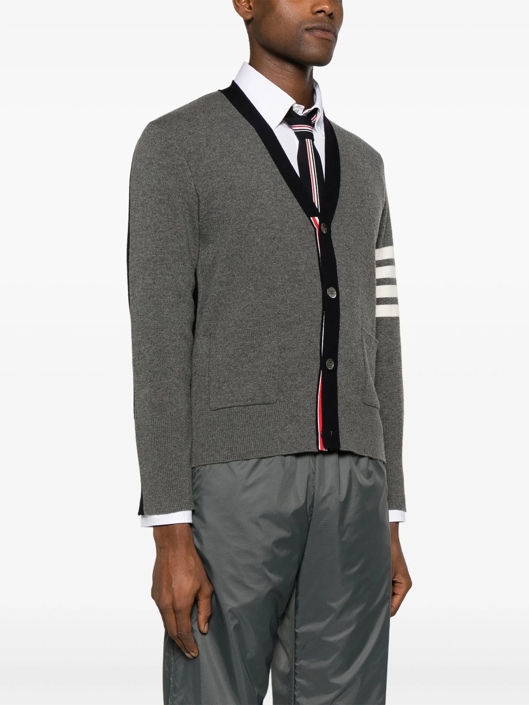 Merino Wool 2 In 1 Half 4-Bar Cardigan Men