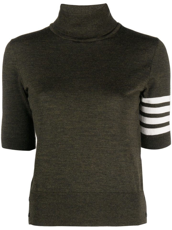 Fine Merino 4-Bar Relaxed Short Sleeve Turtleneck Women
