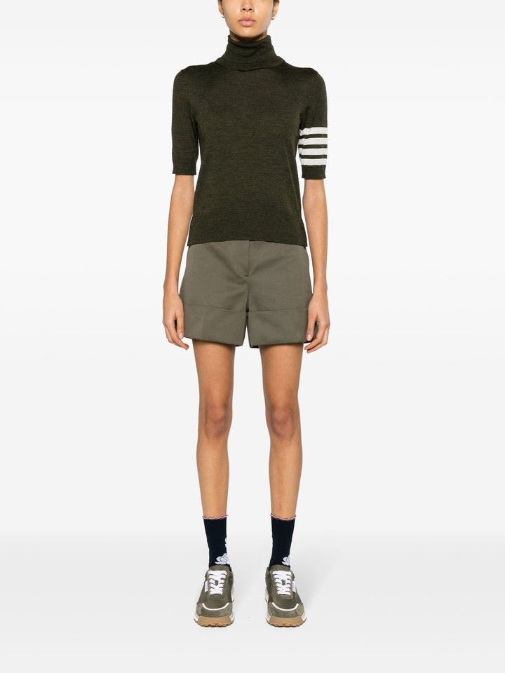 Fine Merino 4-Bar Relaxed Short Sleeve Turtleneck Women