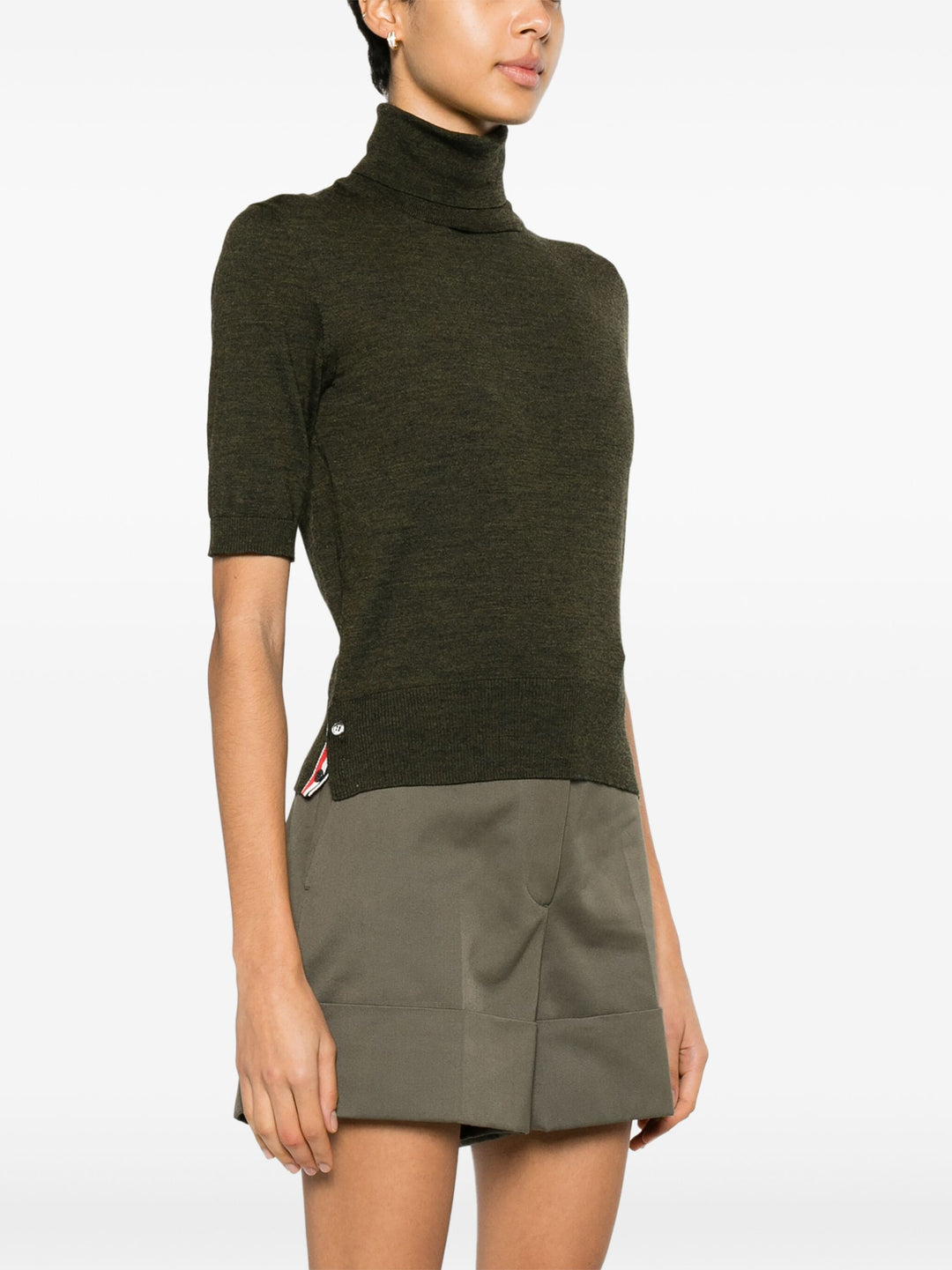 Fine Merino 4-Bar Relaxed Short Sleeve Turtleneck Women