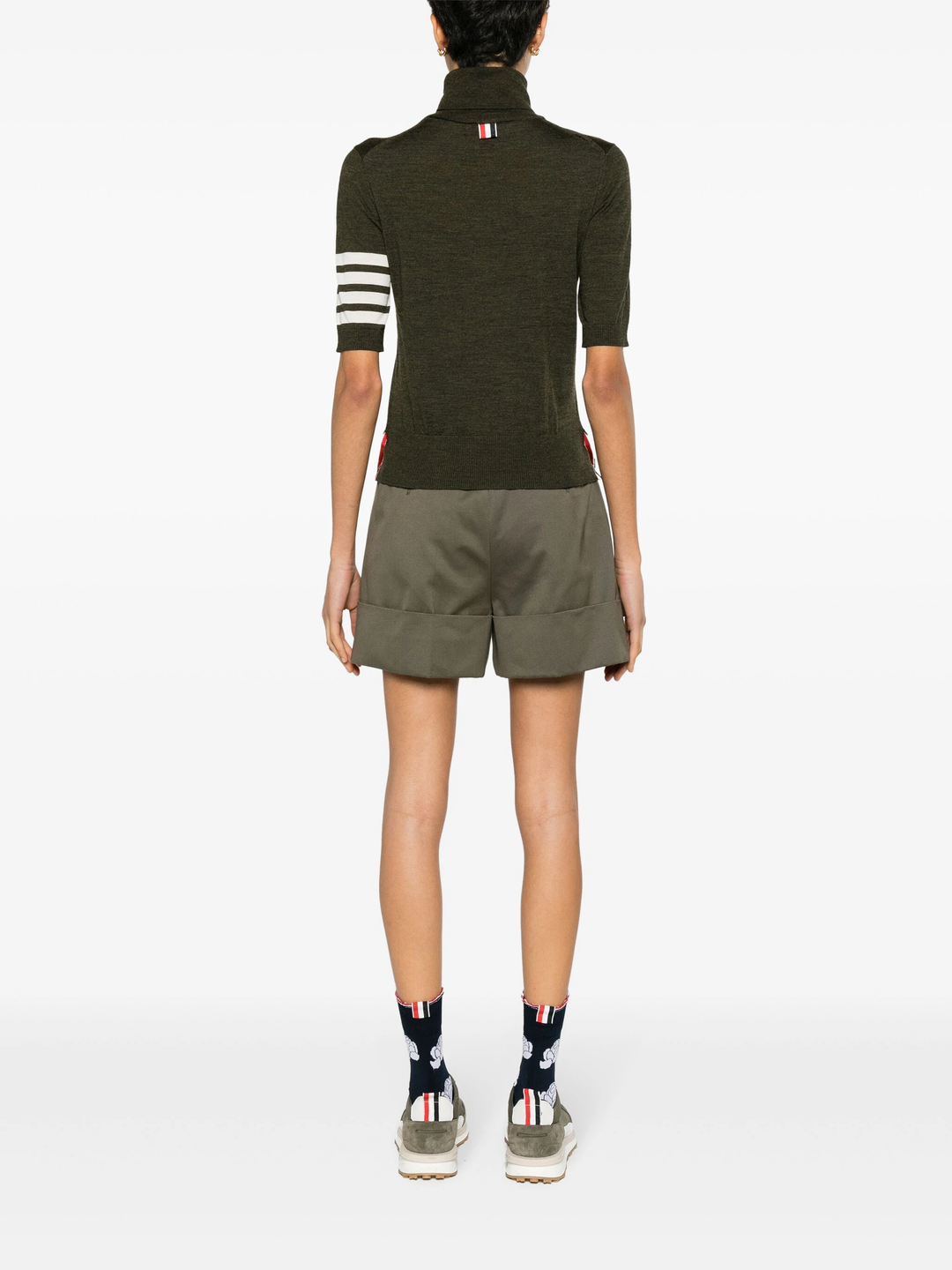 Fine Merino 4-Bar Relaxed Short Sleeve Turtleneck Women