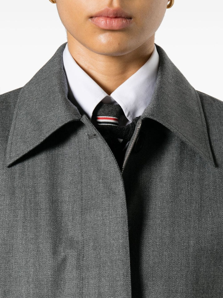 Wool Twill Armband Bal Collar Raincoat