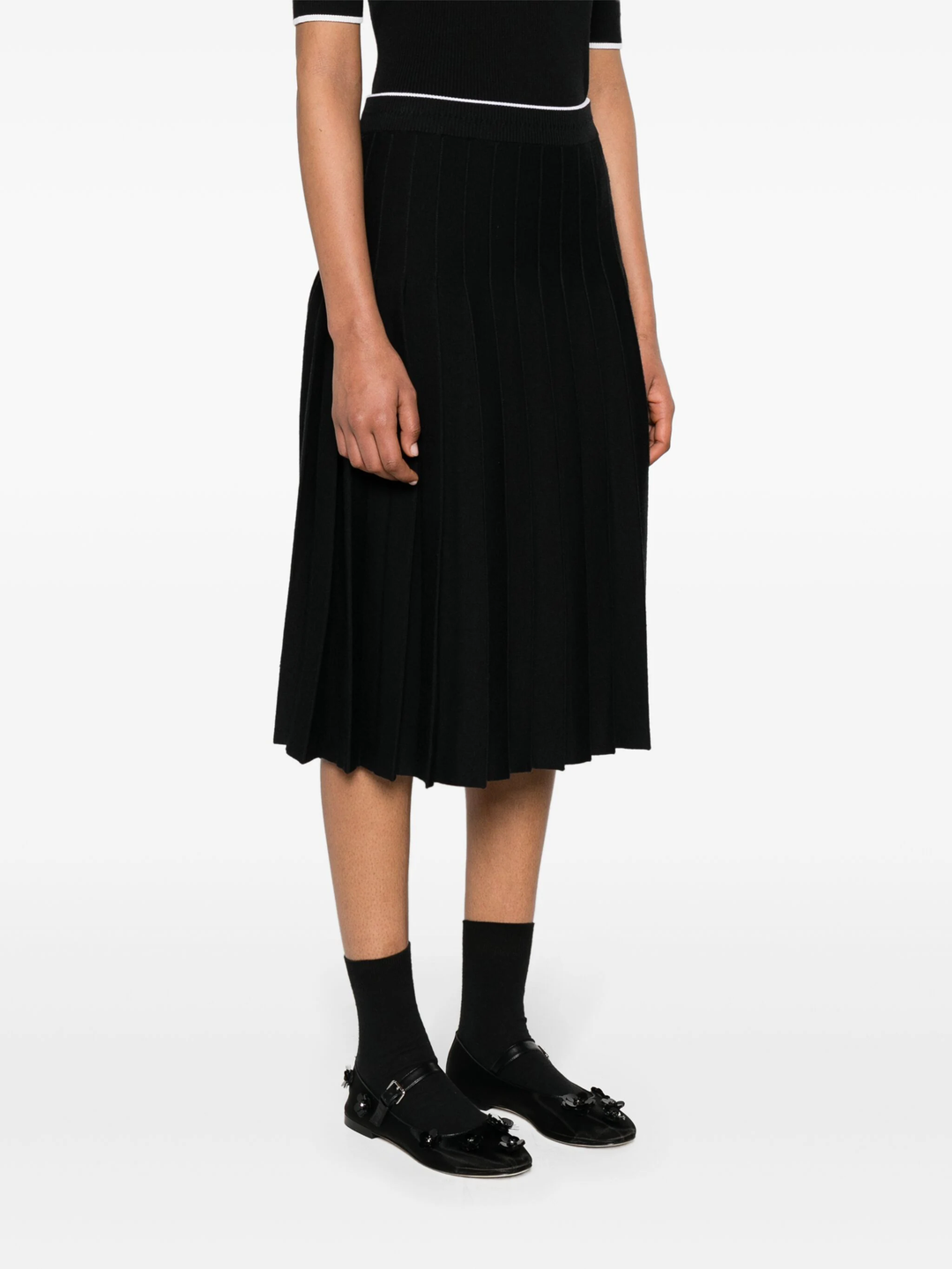 Below The Knee Pleated Skirt