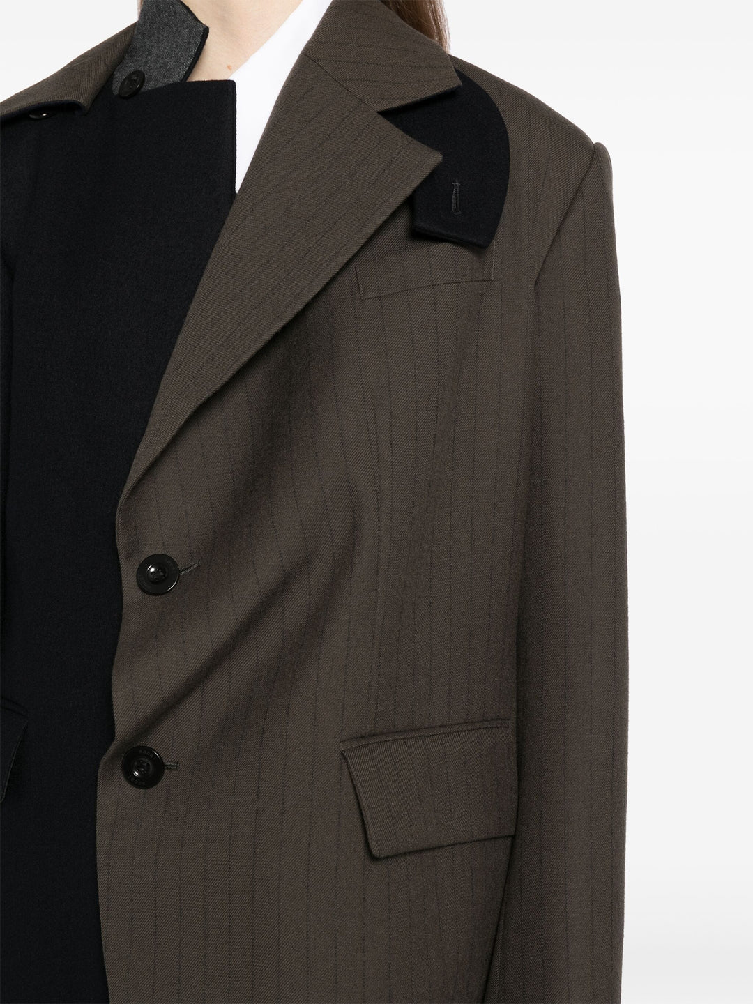 Chalk Stripe x Wool Melton Jacket