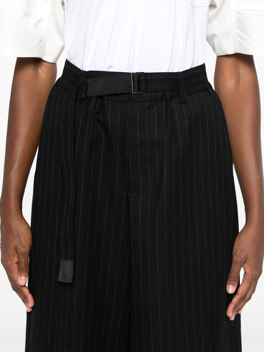 Chalk Stripe Pants Elastic Waist