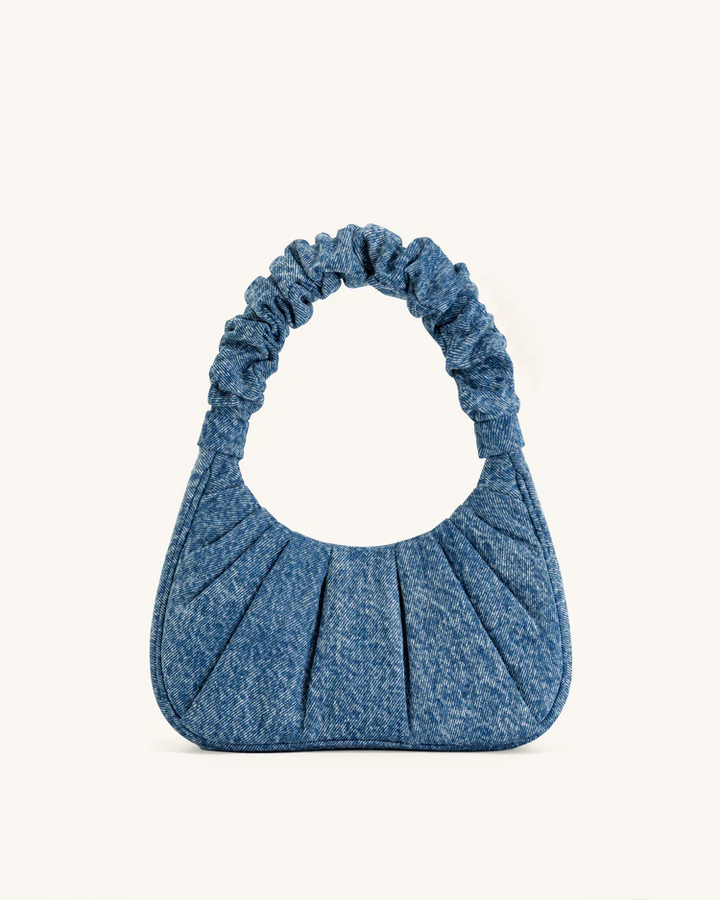 Gabbi Denim Ruched Hobo Handbag