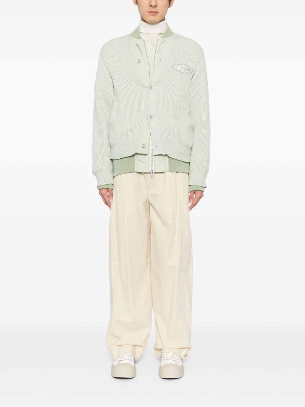 sacai Gonz Multi Patch Nylon Twill X Knit Cardigan