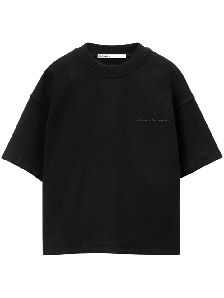 Puffed Logo Oversize Tee In Cotton