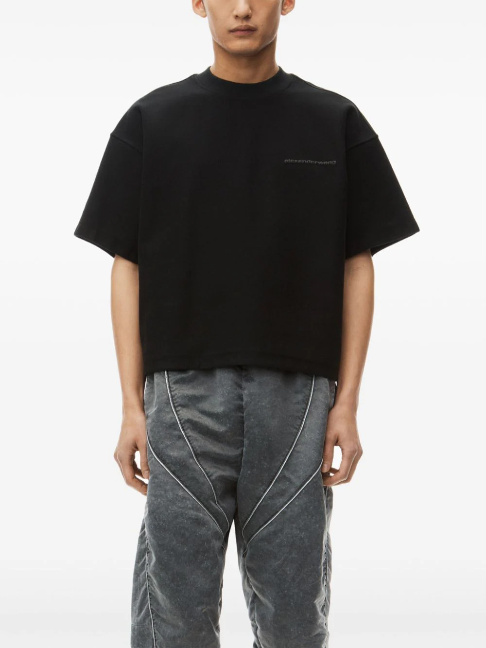 Puffed Logo Oversize Tee In Cotton