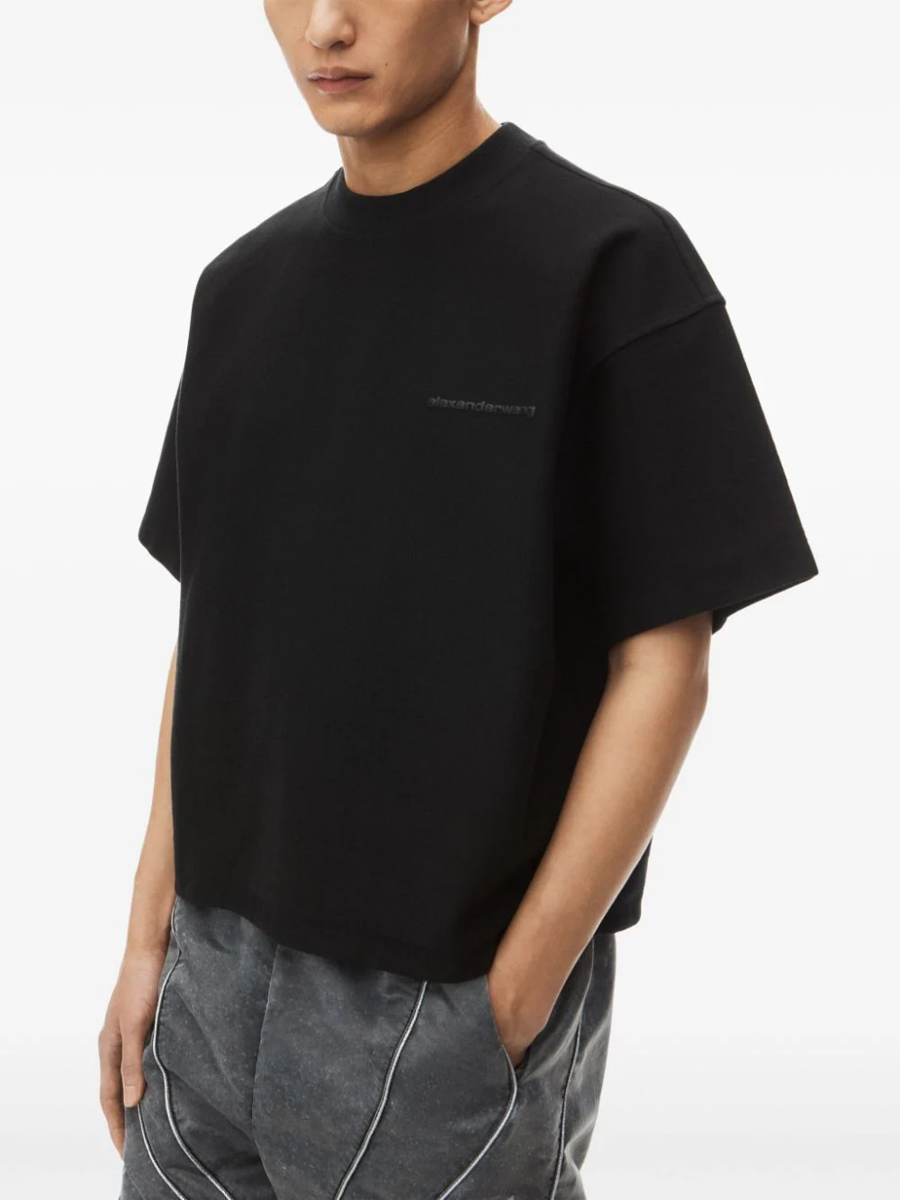 Puffed Logo Oversize Tee In Cotton