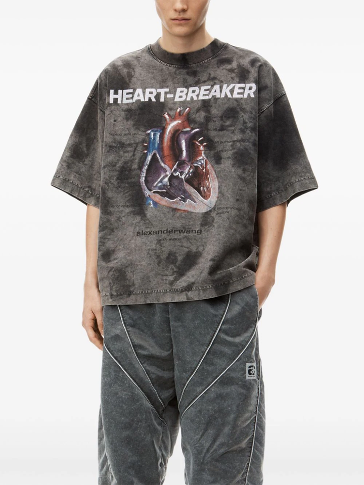 Heartbreaker Graphic Print Tee In Cotton Jersey