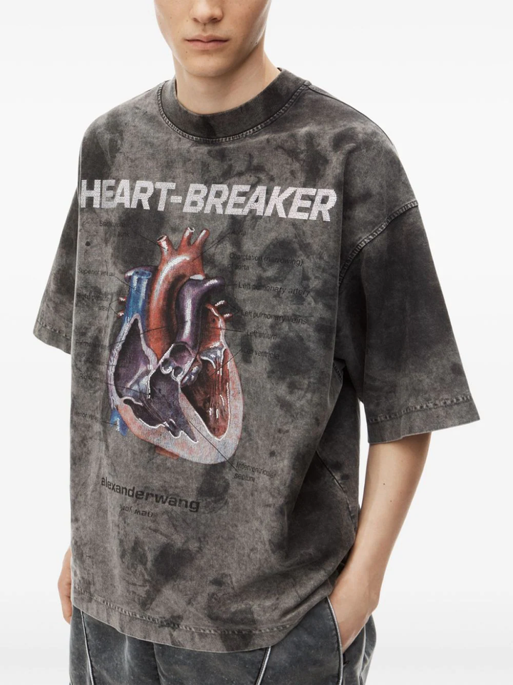 Heartbreaker Graphic Print Tee In Cotton Jersey