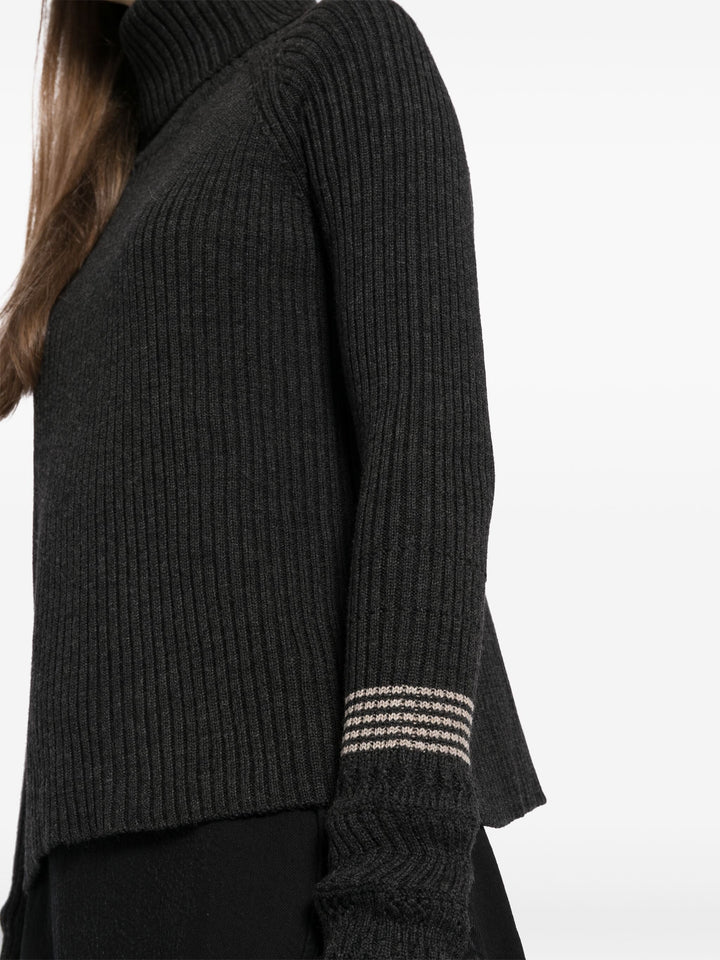 Rib Turtle Neck Pullover