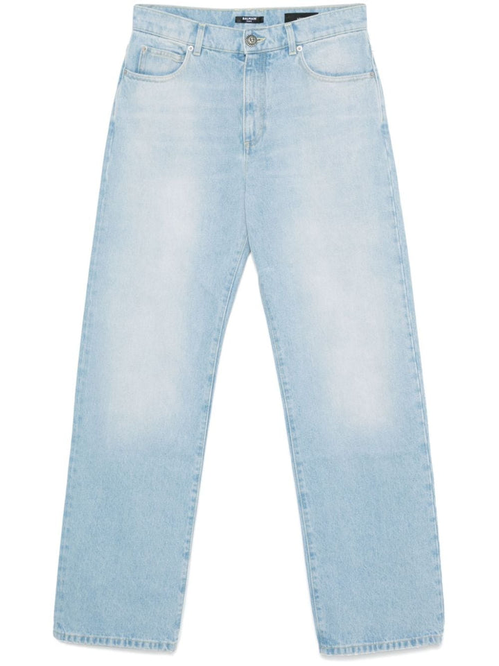 Loose Denim Pants Blue Wash