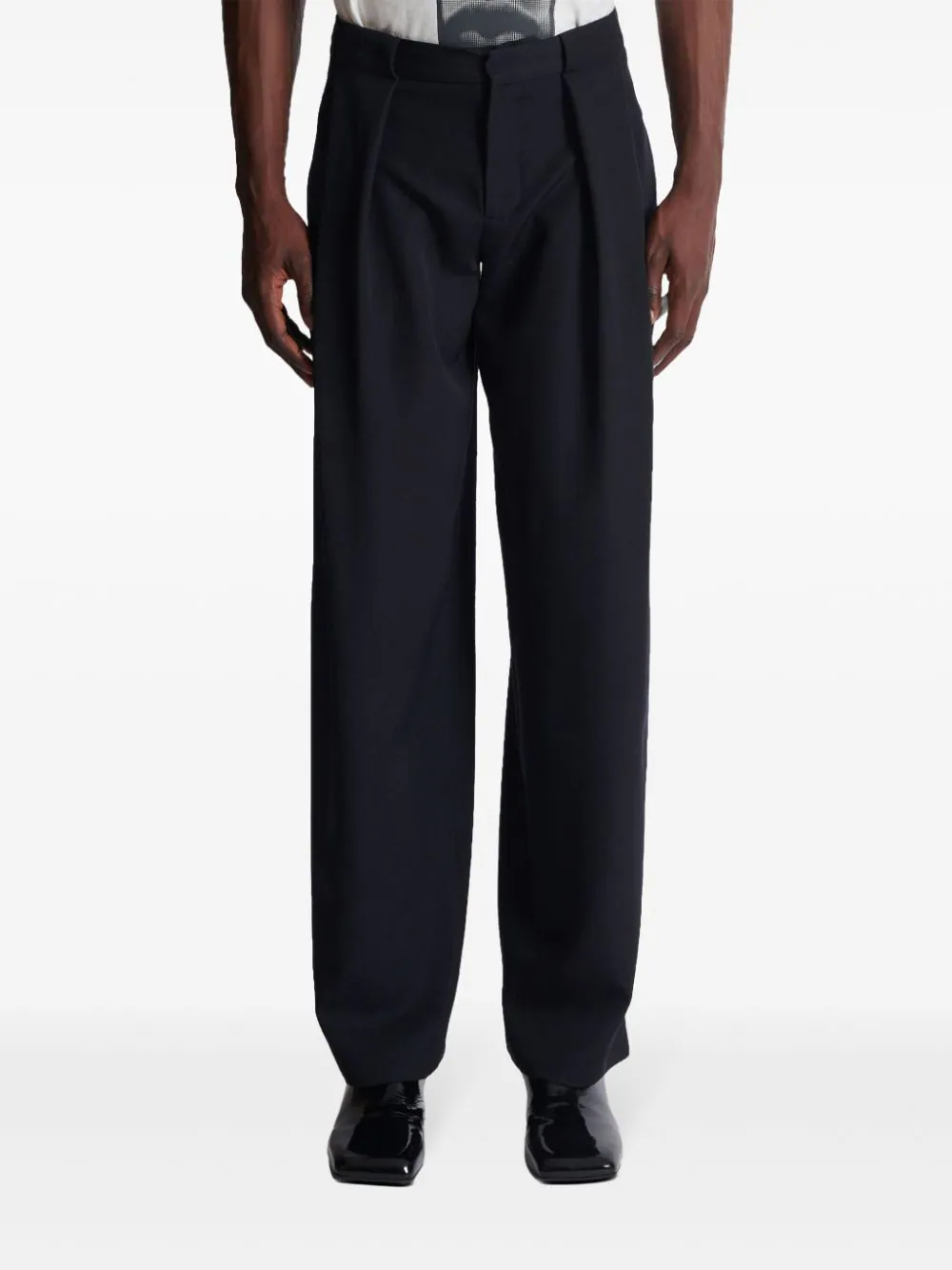 Pleated Grain De Poudre Trousers