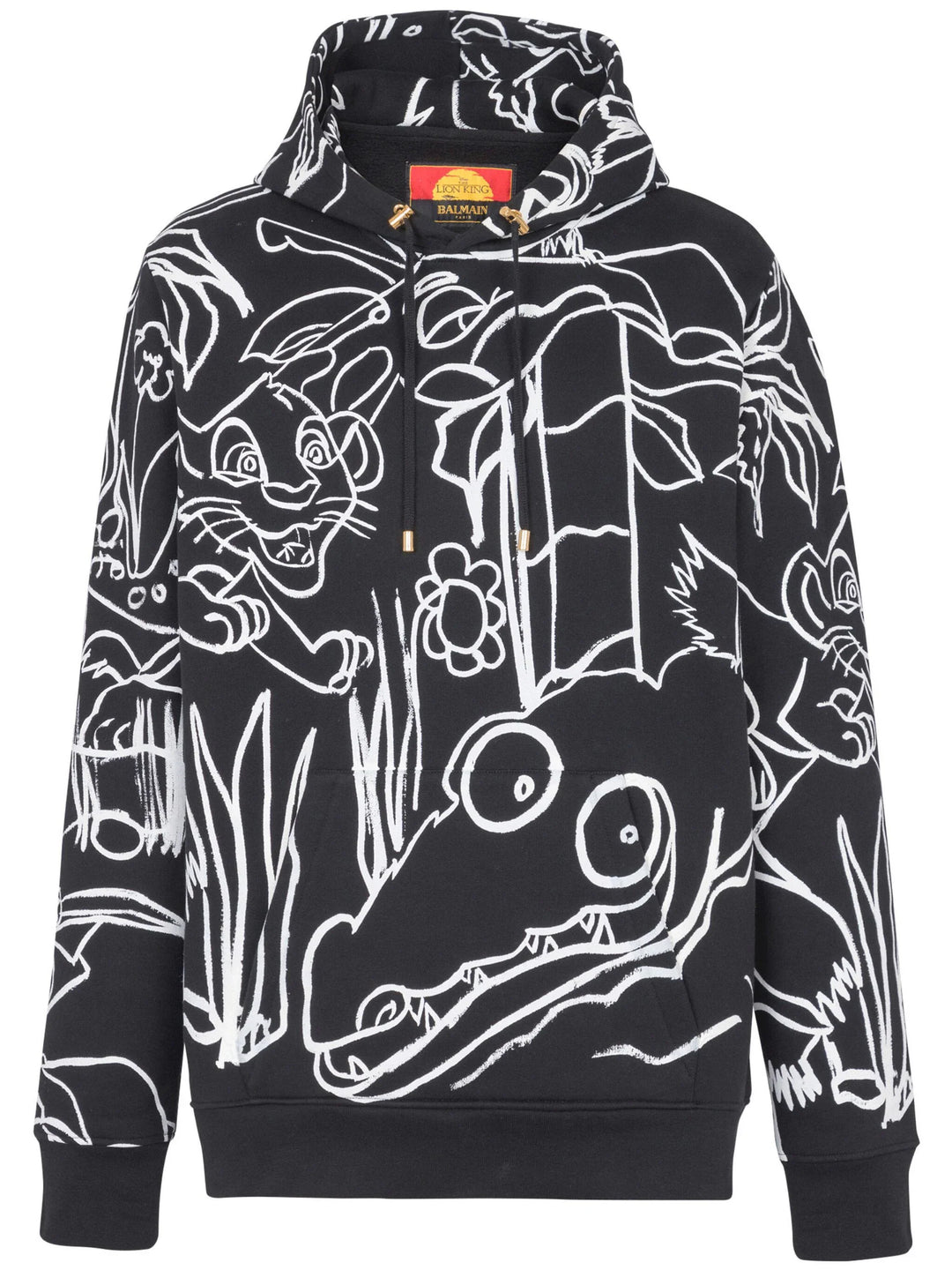 Disney X Balmain: The Lion King Hoodie With Enfant Precoce Print