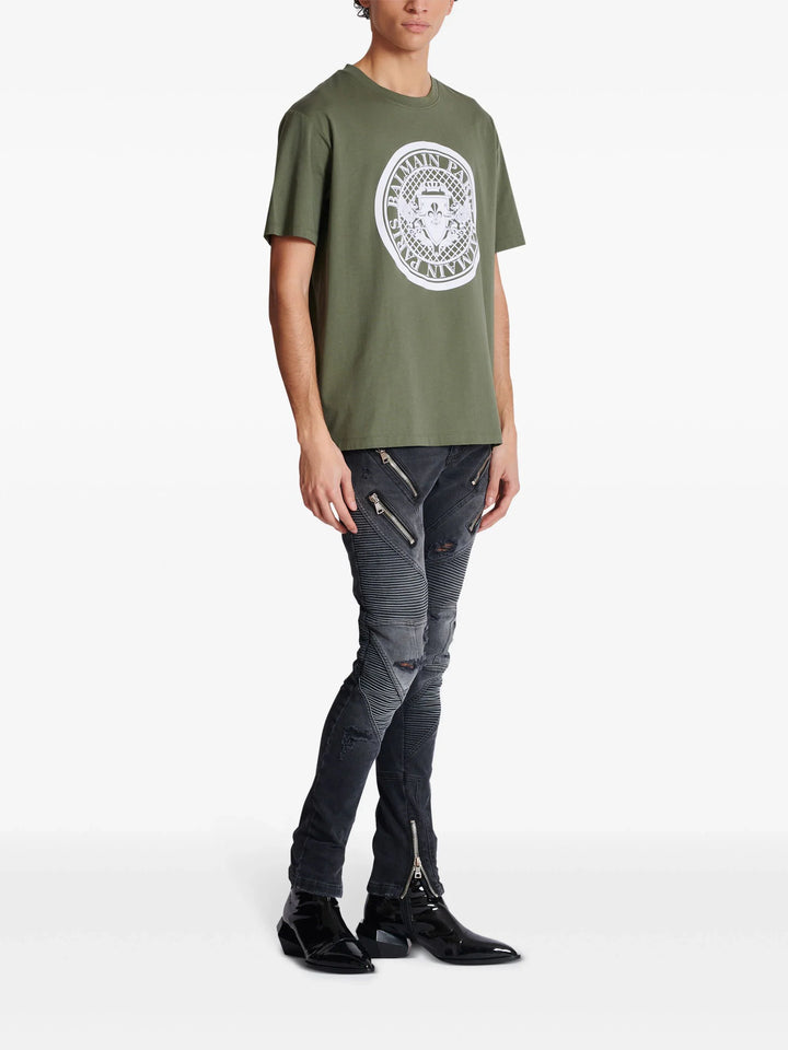 Straight Fit Coin Flock T-Shirt