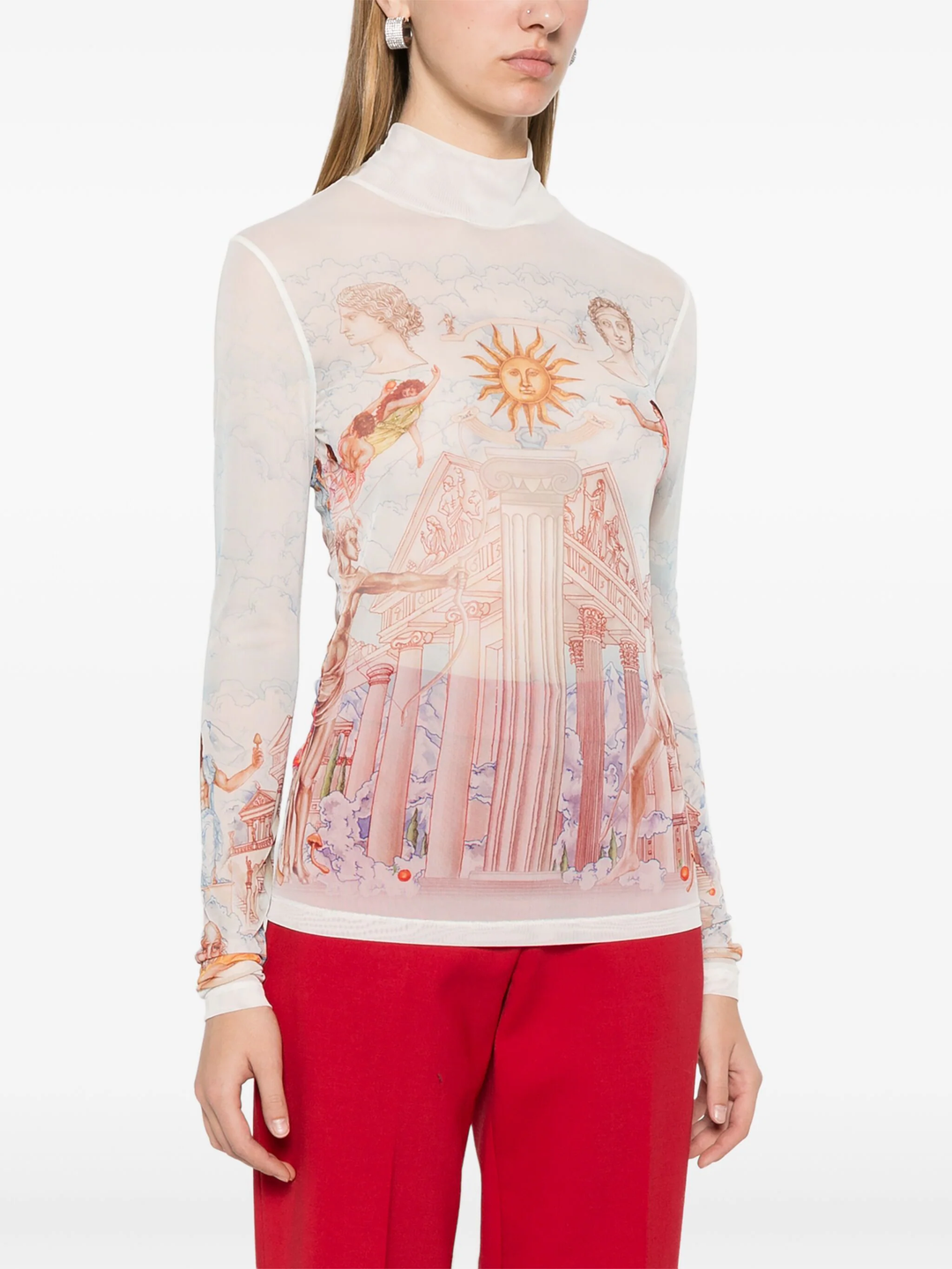Womens Printed Mesh Top