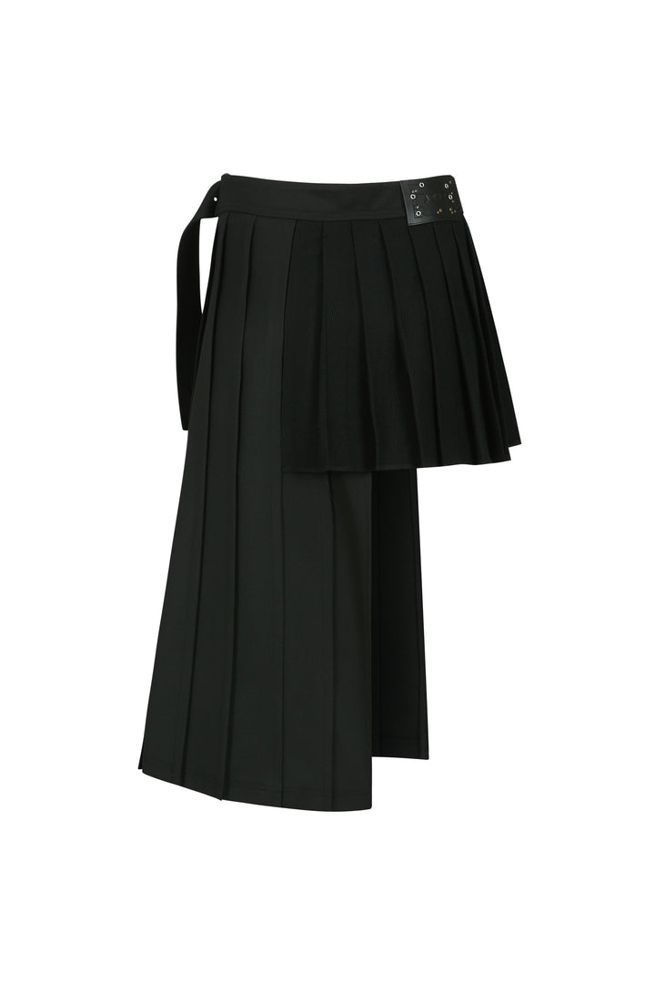 Double Pleated Wrap Skirt