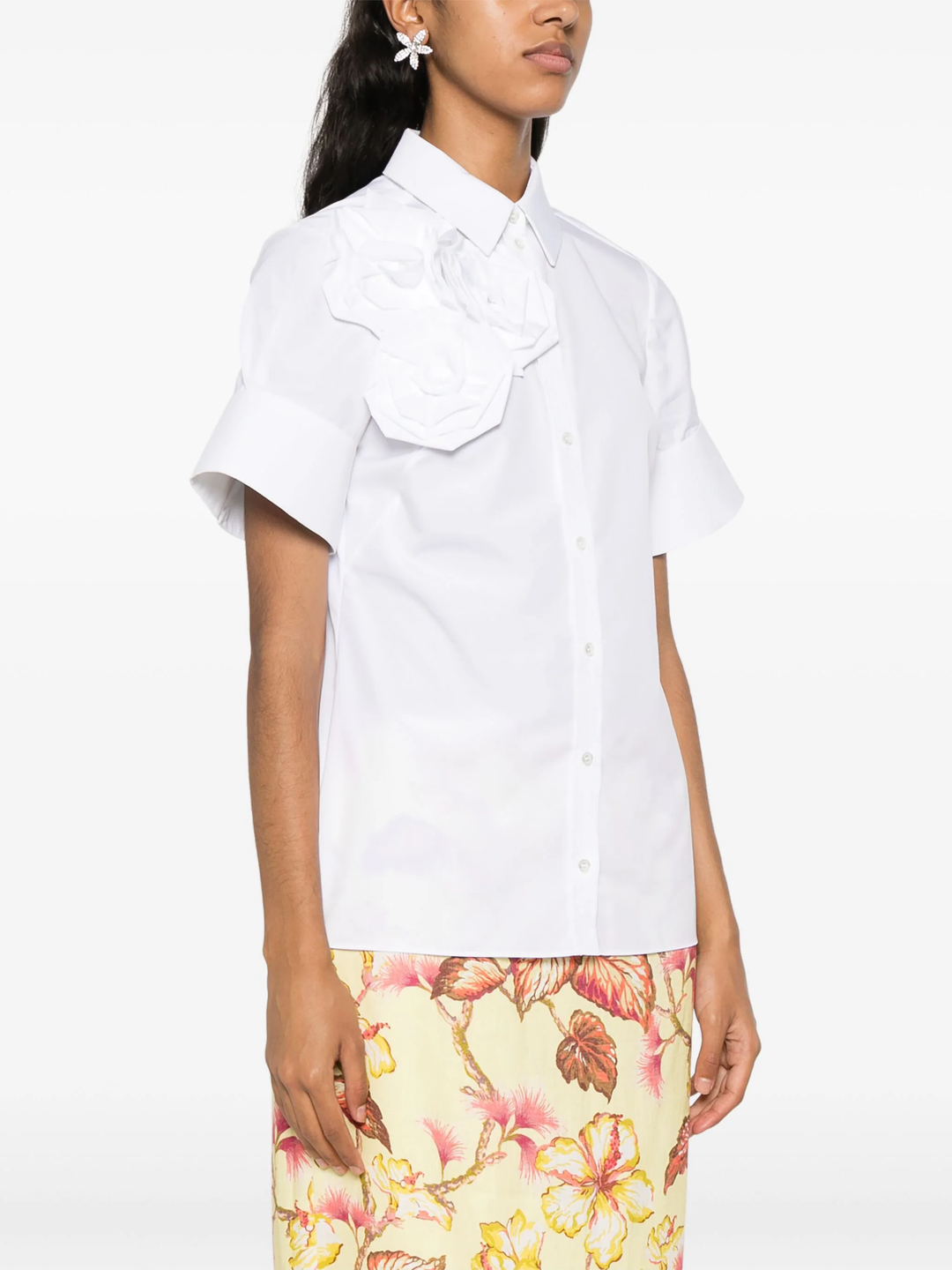 Button Down Shirt With Rosettes