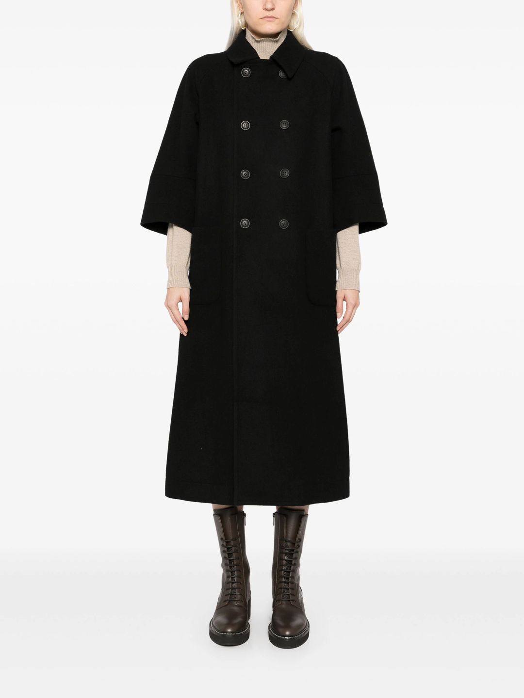 Cropped Raglan Sleeve Coat