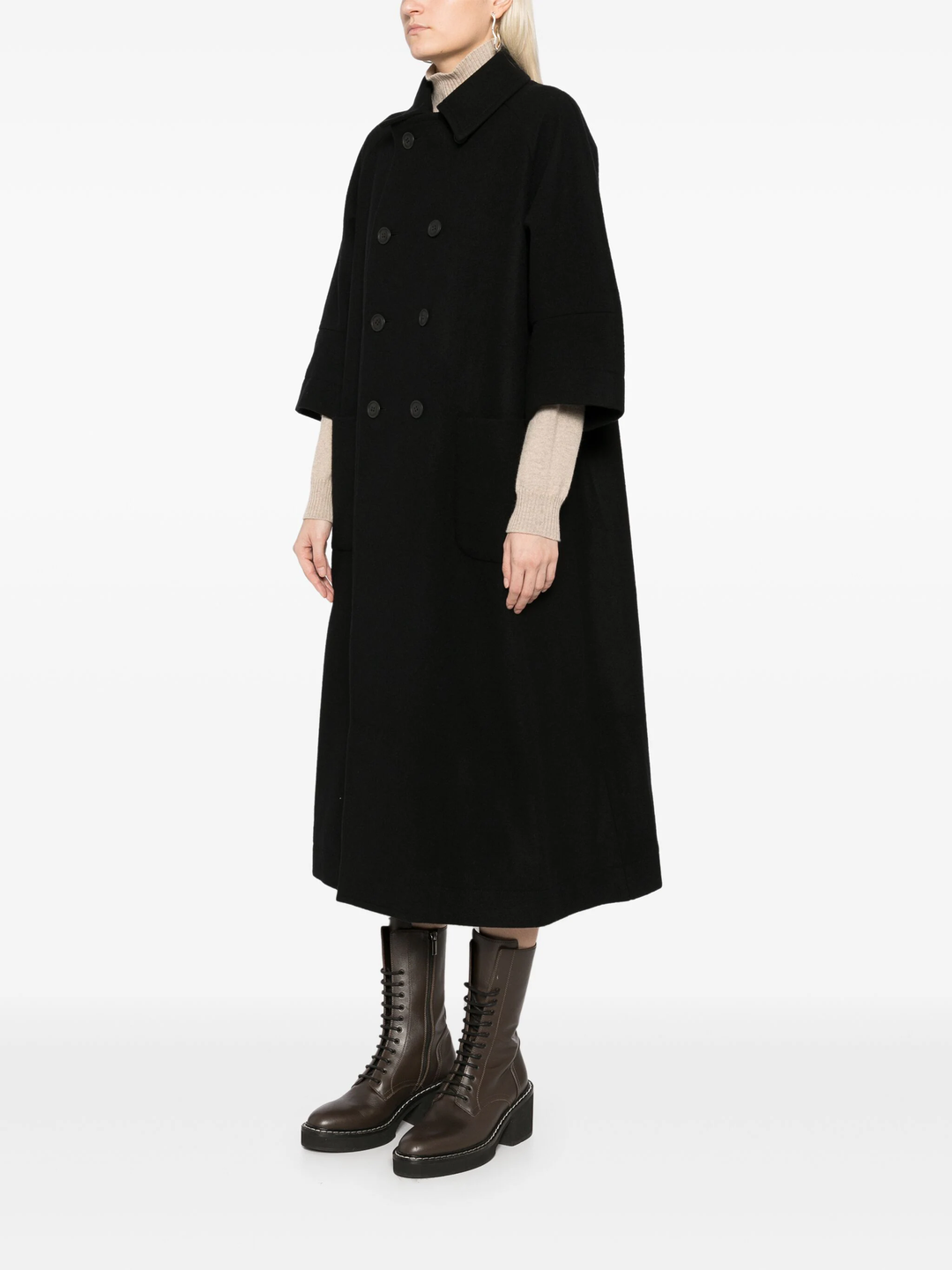 Cropped Raglan Sleeve Coat