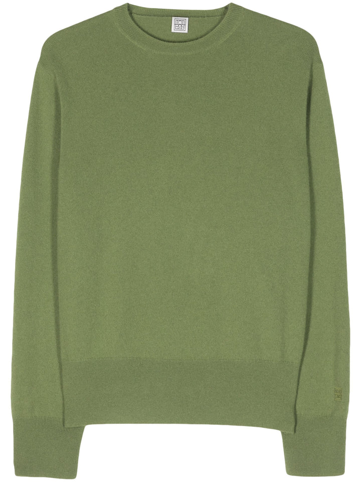 Crew-Neck Cashmere Knit Top