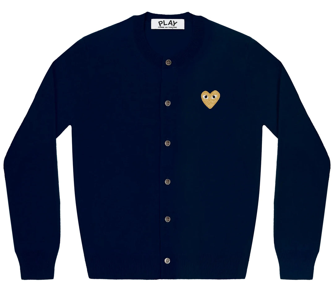 Round-Neck Gold Emblem Cardigan Unisex