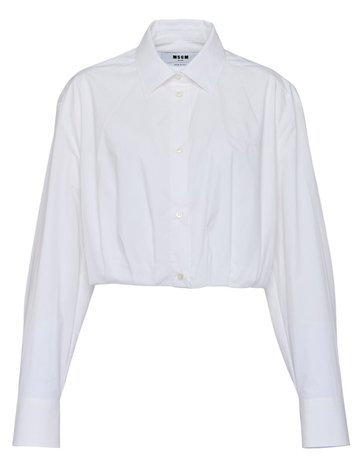 Cropped Shirt With Elastic Waist