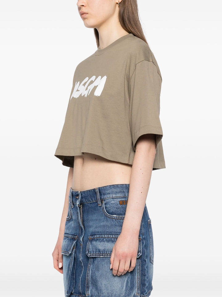 Brushstroke Logo Cropped Tee