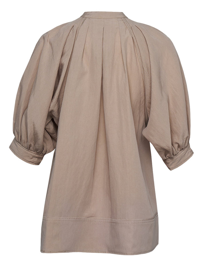 Relaxed Lantern Sleeve Button Top