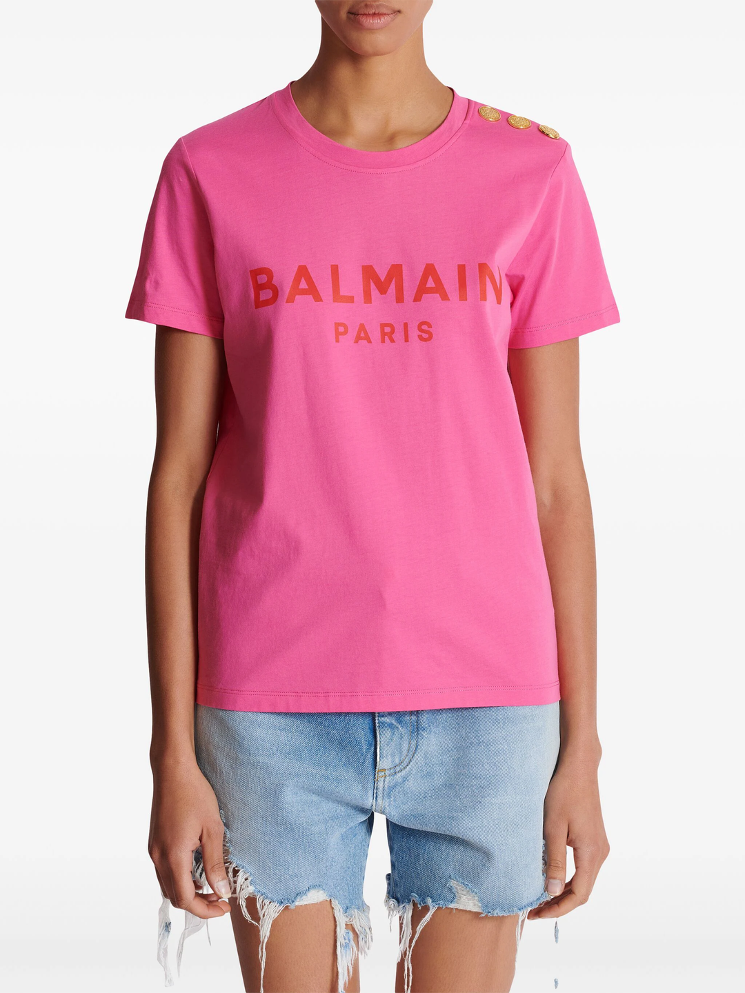 3 Button Printed Balmain T-Shirt