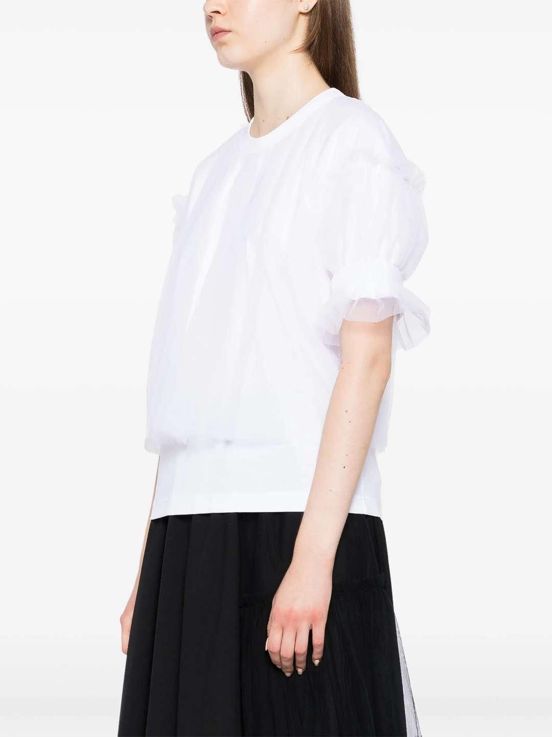 Cotton Ponte X Nylon Tulle Tee