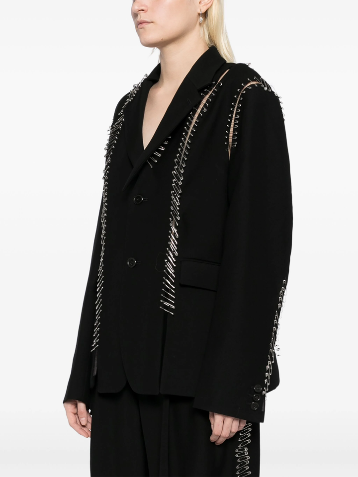 Wool Mohair Doeskin X Pin Jacket