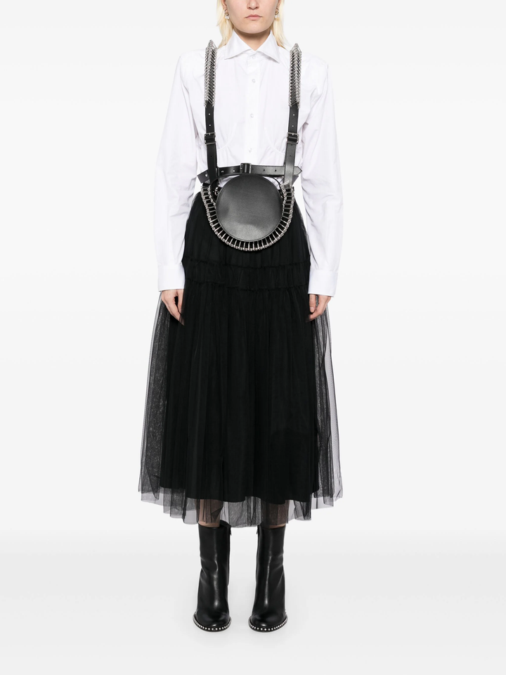 Synthetic Leather X Pin Vest