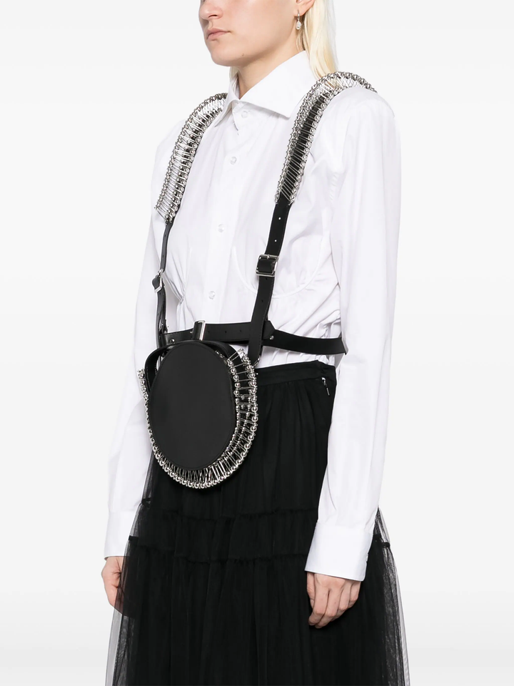 Synthetic Leather X Pin Vest