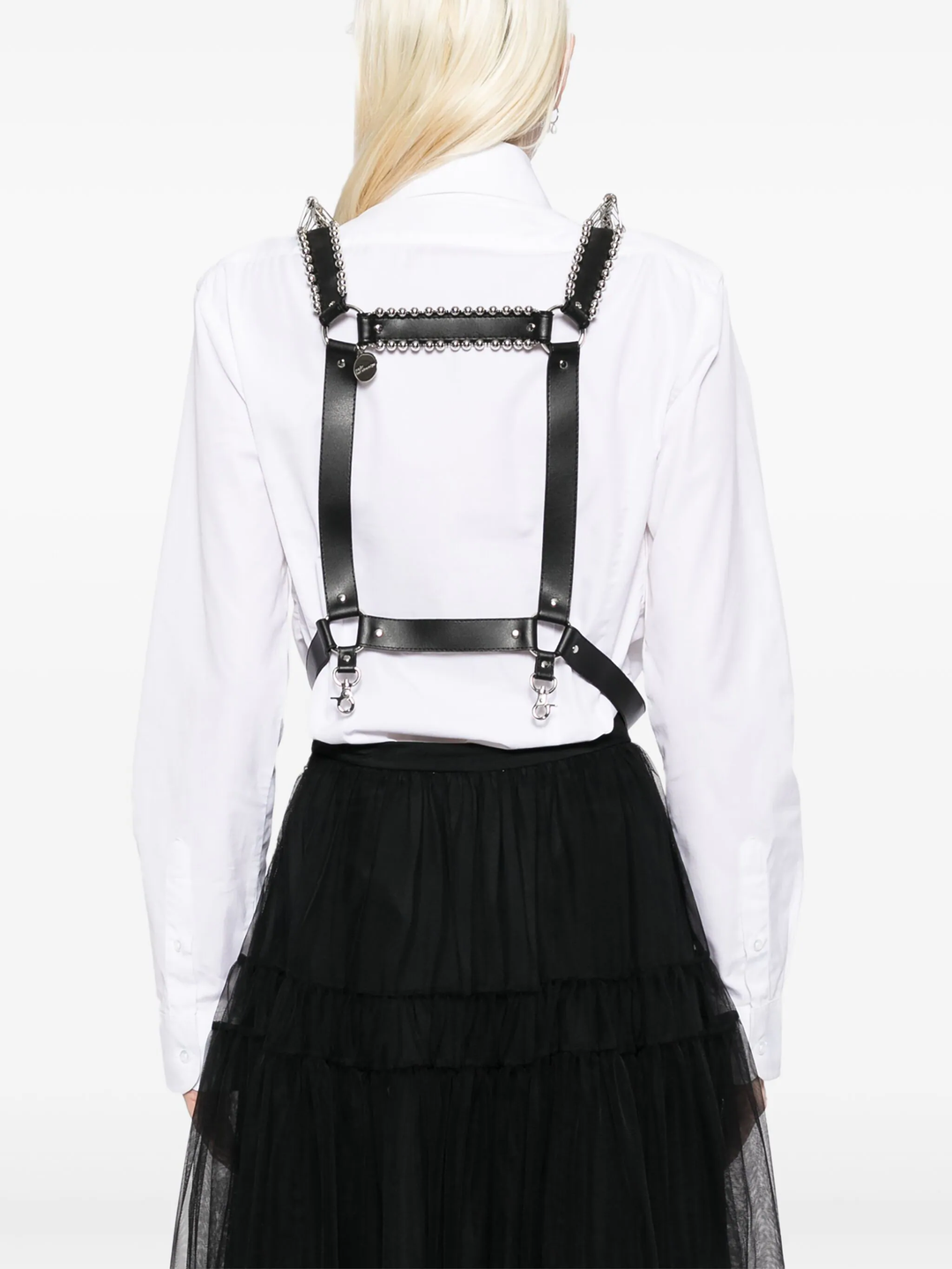 Synthetic Leather X Pin Vest