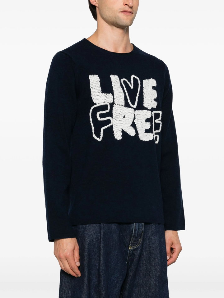 Live Free Embroidery Knit Top