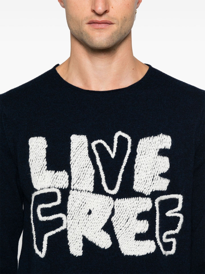 Live Free Embroidery Knit Top