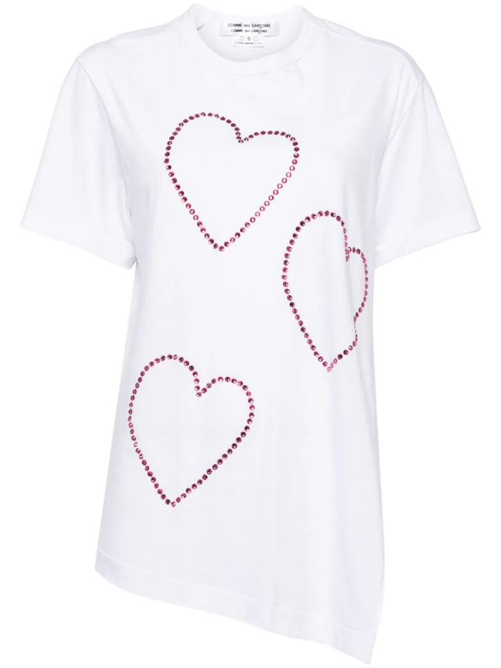 Cotton Jersey Rhinestone T-Shirt