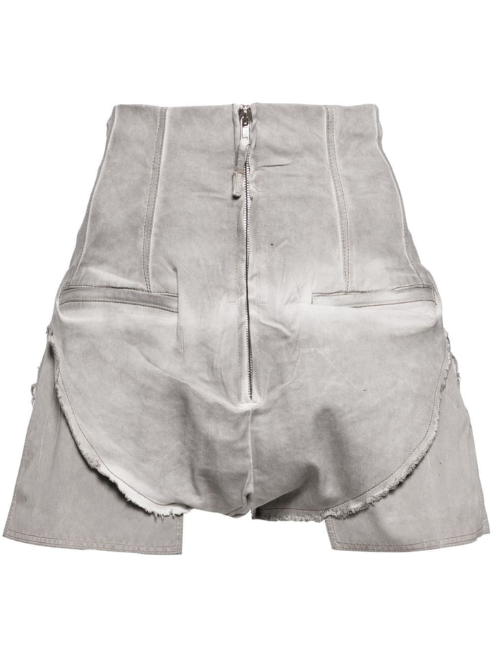 Dirt Cutoffs In Foil Stretch Shorts