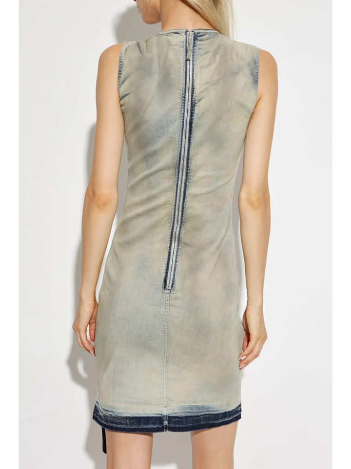 Splintered Denim Dress In Sky