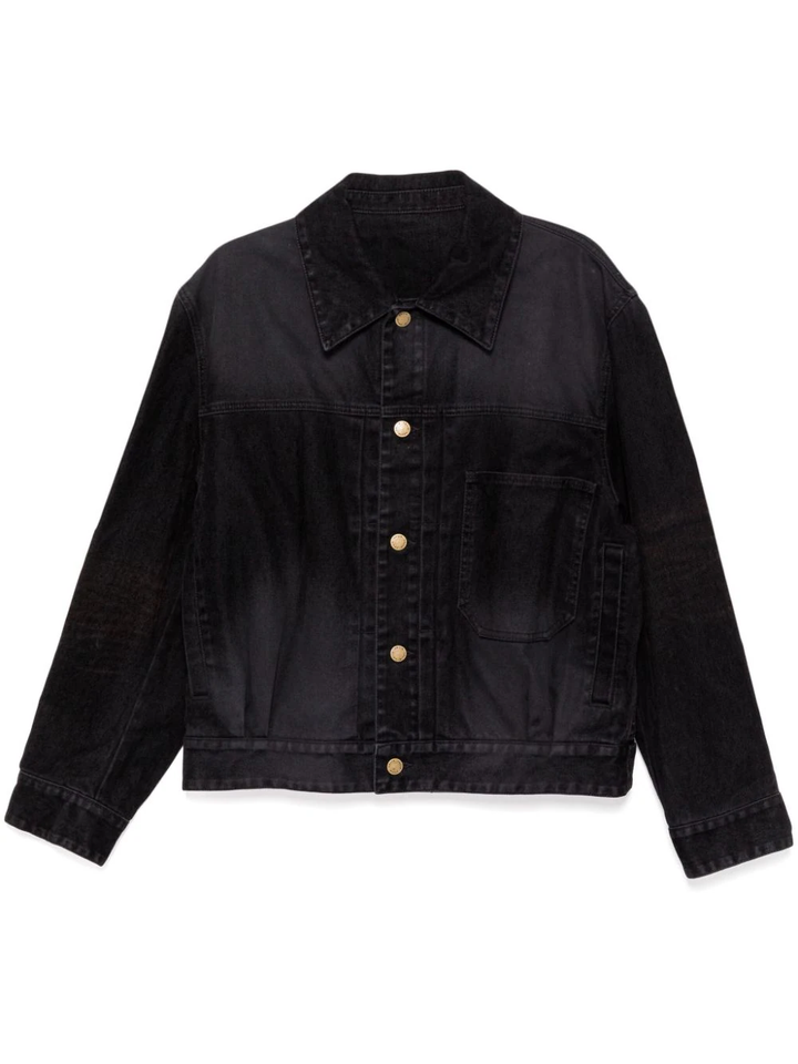 Faded Black Denim Shirt Jacket