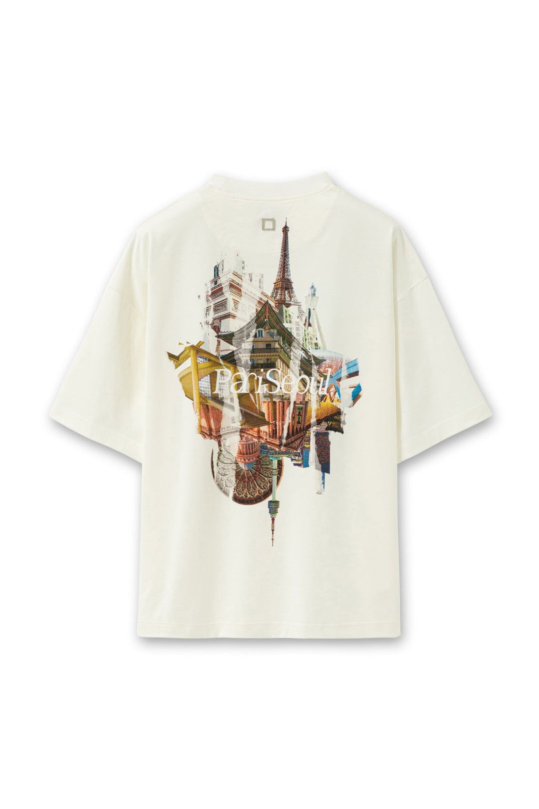 Oversized Paris Seoul Scene Print Tee