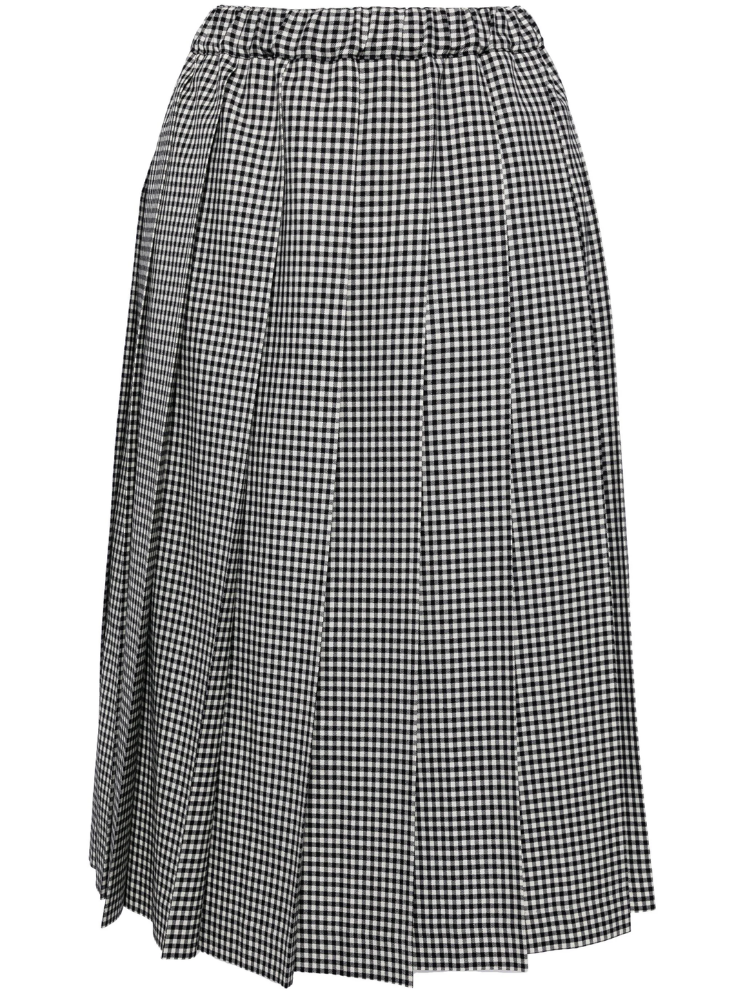 Wool Gingham Check Skirt