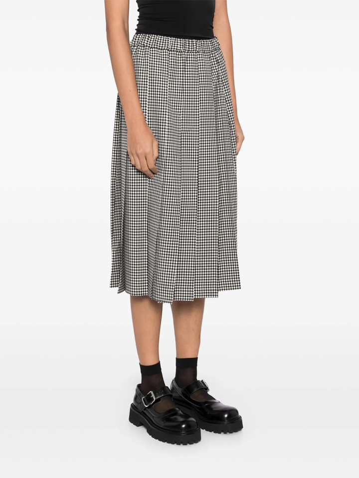 Wool Gingham Check Skirt