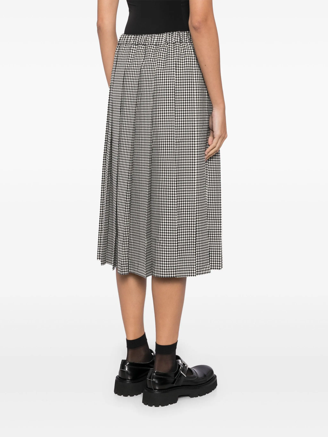 Wool Gingham Check Skirt